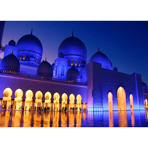 Tela para Quadros Noite Abu Dhabi Mesquita - Afic18326