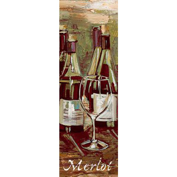 Gravura para Quadro Vinho Merlot e Taa - Sd7822c-820 - 20x50 Cm