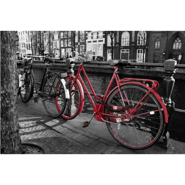 Impresso em Tela para Quadros Bicicleta Nas Ruas de Amsterd - Afic5289
