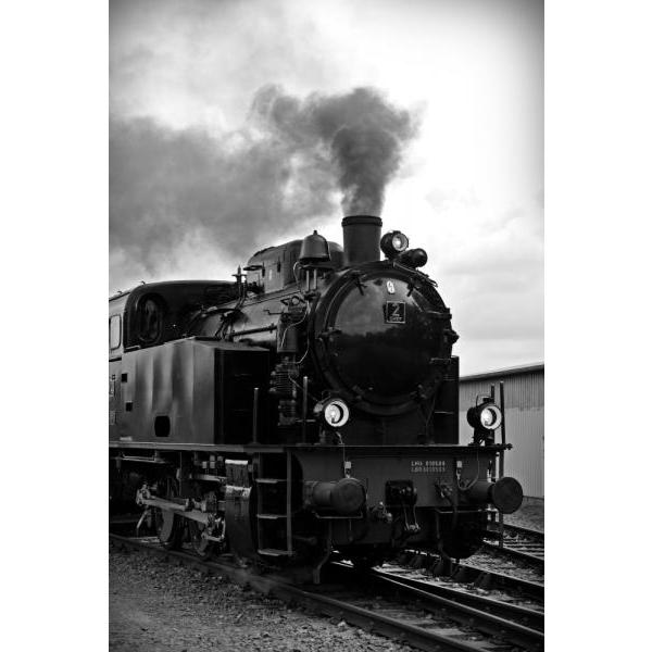 Impresso em Tela para Quadros Locomotiva em Imagem Preto e Branco - Afic6089