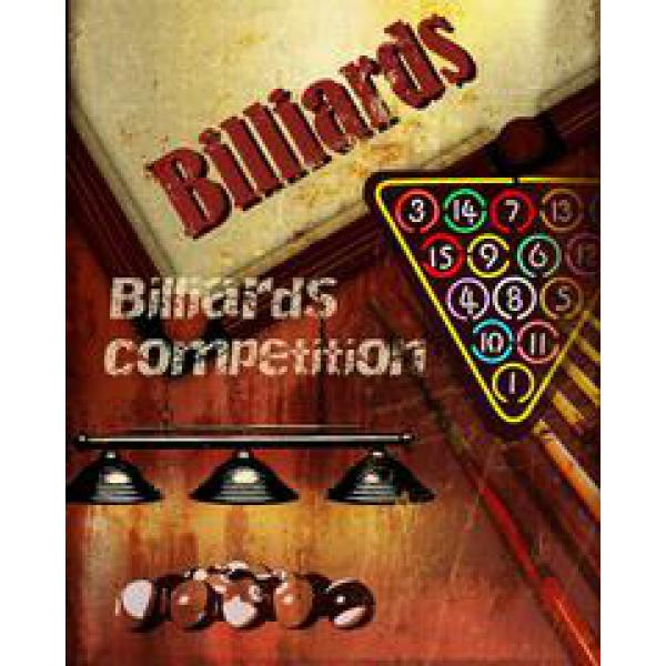 Impresso Sobre Tela para Quadros Jogo de Bilhar - Pi7206a - 50x60 Cm