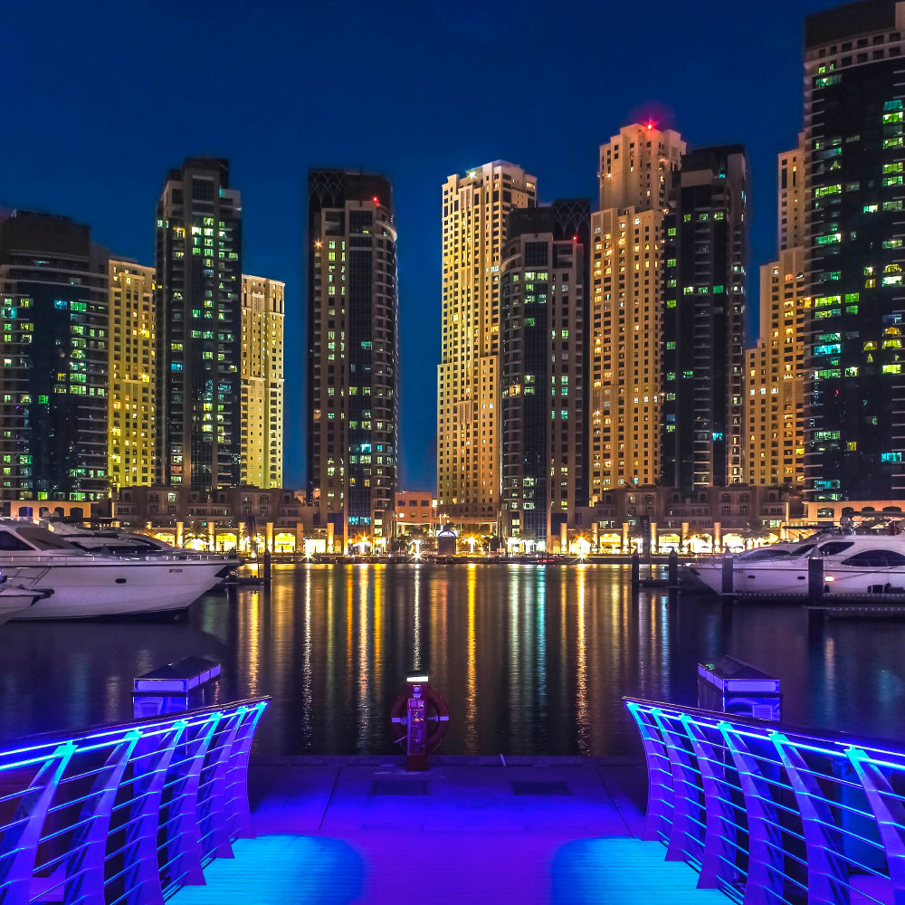 Tela para Quadros Cidade Iluminada de Dubai - Afic12602