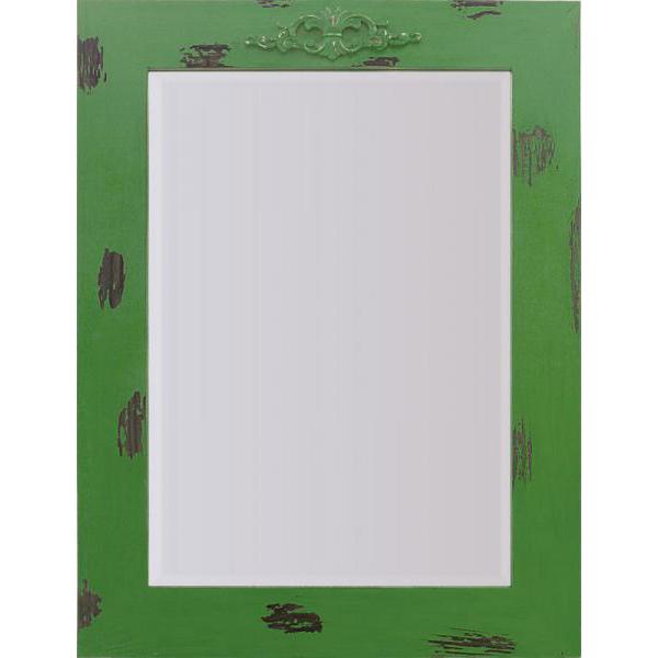 Moldura Decorativa Rstica Madeira Envelhecida Pintura Verde para Espelhos - Esp.091