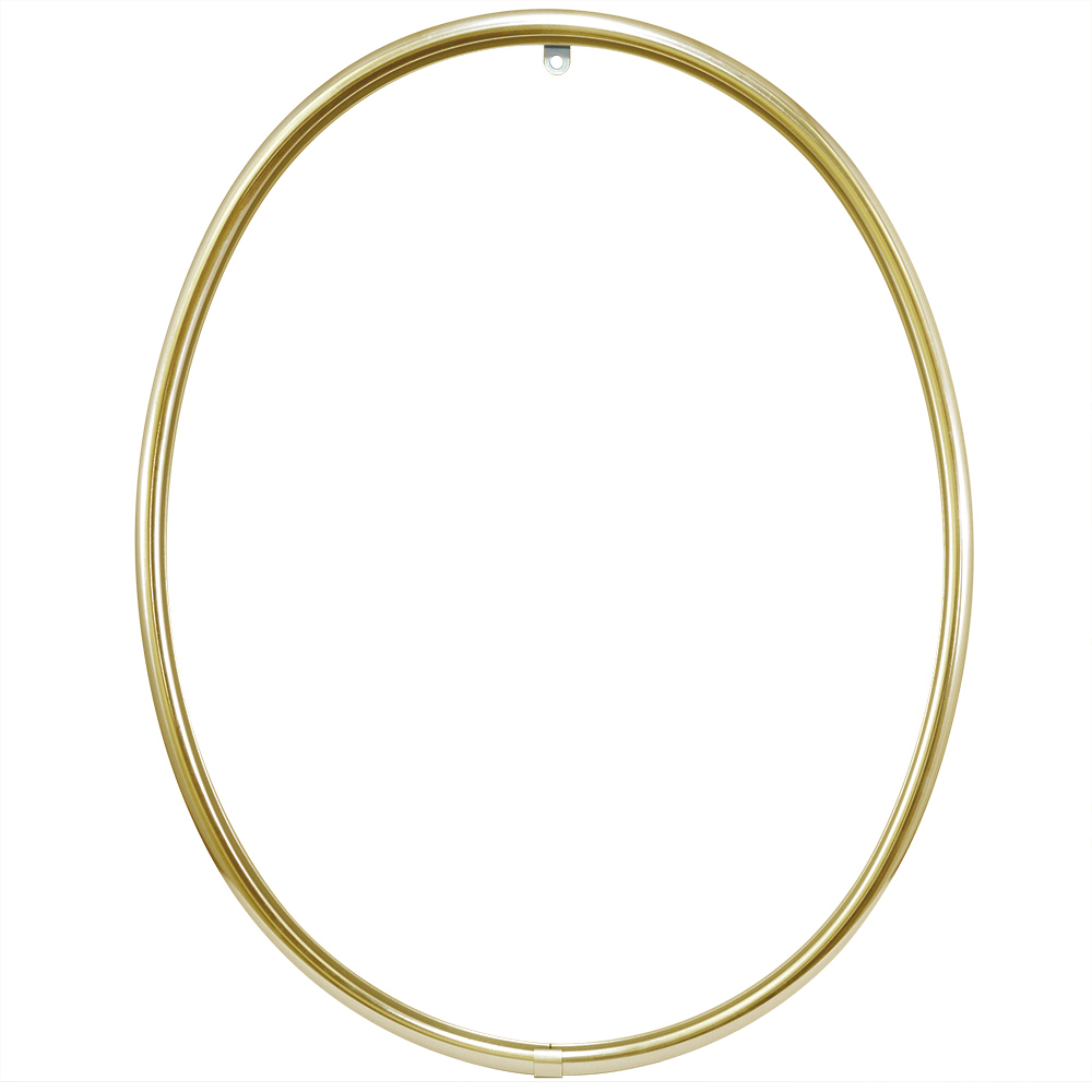 Moldura Oval de Alumnio Ouro Brilho Para Espelhos Vrias Medidas