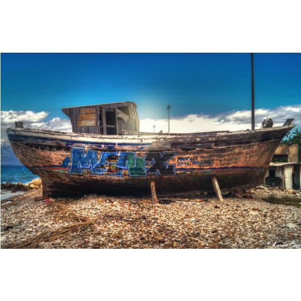 Gravura para Quadros Barco Abandonado - Afi1135