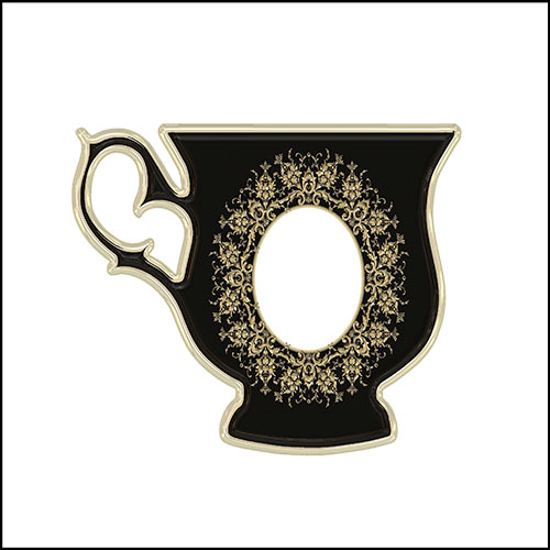 Tela para Quadros Decorativo Cozinha Xcara Porcelana Preto e Dourado - Afic19051