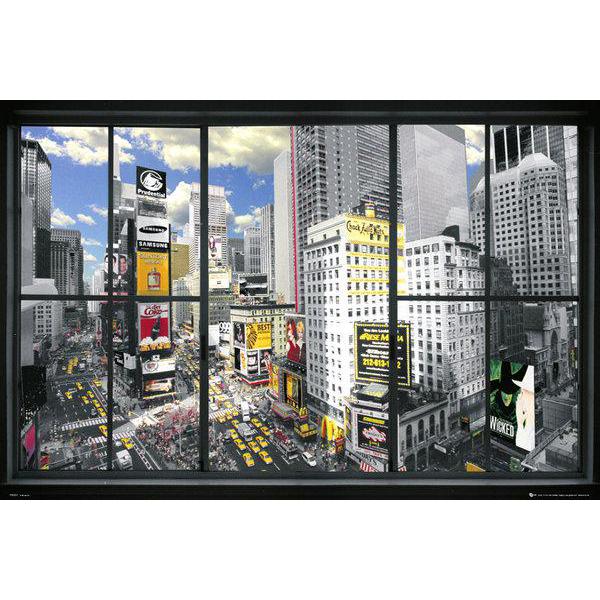 Pster para Quadros New York Window 90x60 Cm