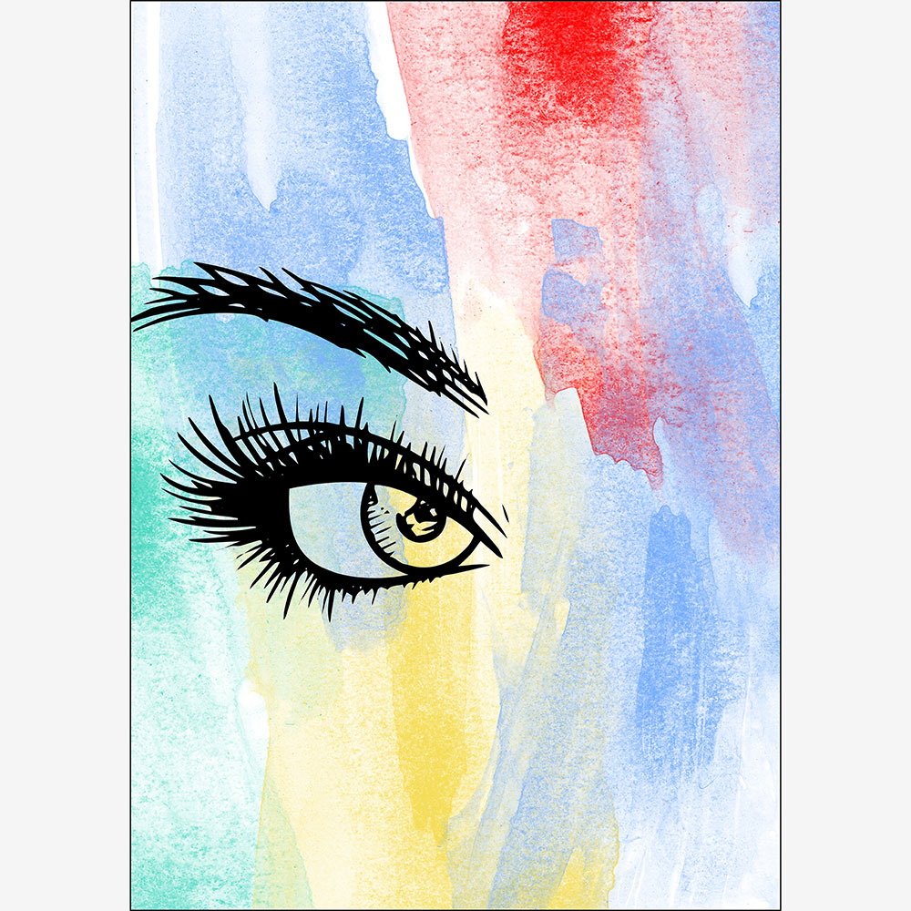 Gravura para Quadros Insigth Olhar Fundo Abstrato Multicolor - Afi13830