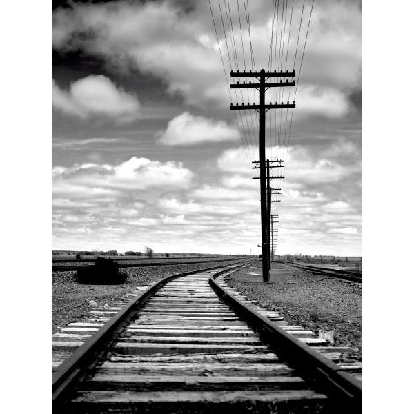 Gravura Paisagem Ferrovia Preto e Branco - Afi3331