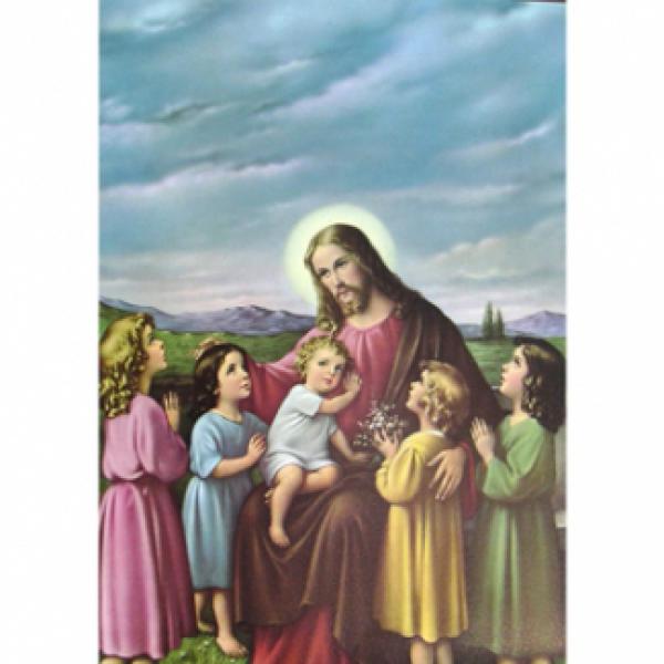 Gravura para Quadros Religioso Jesus e Crianas - R13 - 50x70 Cm