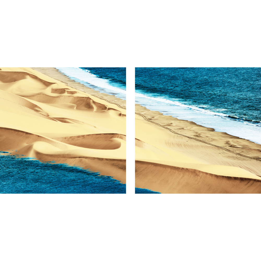 Gravura para Quadros Recortada Faixa de Areia Mar - Afi11029a - 145x70 Cm