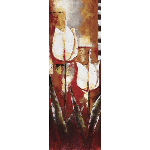 Painel Importado para Quadros Floral Abstrato Tulipas - Pi8153 - 30x90 Cm