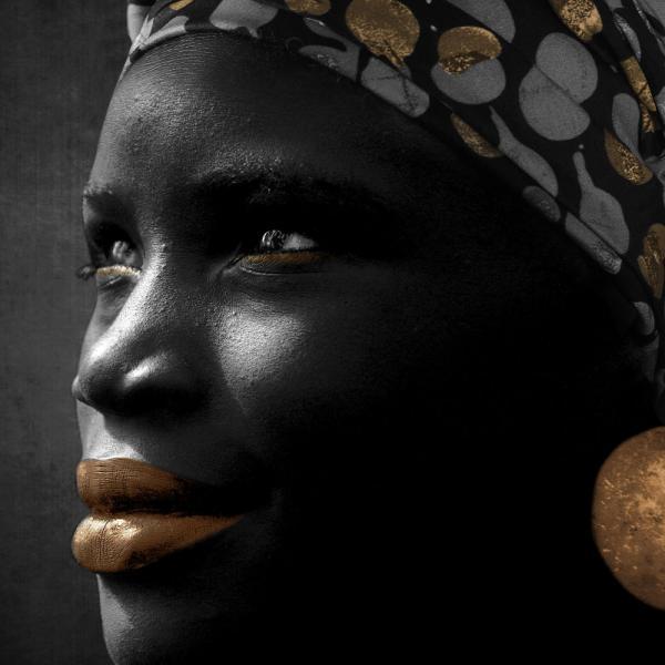Impresso em Tela Africana Face de Mulher para Quadros Decorativos - Afic8203