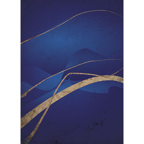 Tela para Quadros Arte Moderna Abstrata Azul Traos Dourados - Afic22044