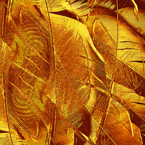 Tela para Quadros Folha de Ramos Texturizada em Dourada I - Afic18555