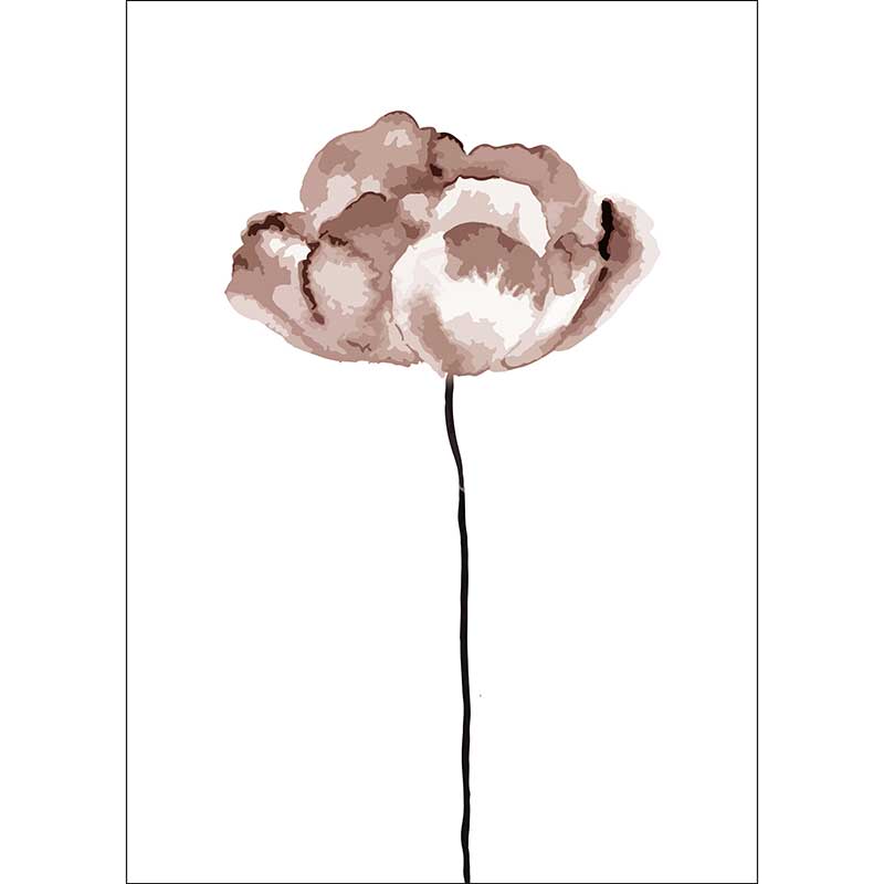 Tela para Quadros Decorativo Esboo Floral Abstrato Preto e Branco - Afic17072