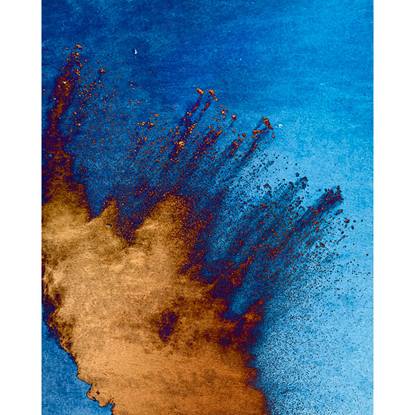 Tela para Quadros Abstrato Fundo Azul com Dourado - Afic17288