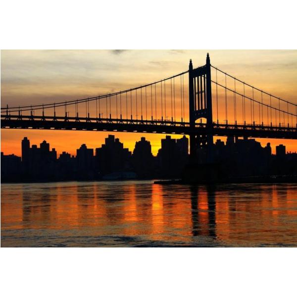 Impresso em Tela para Quadros Ponte de Triborouh New York - Afic2995 - 45X30 CM