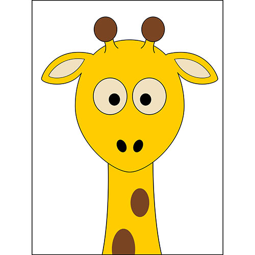Tela para Quadros Decorativo Desenho Ilustrativo Girafa Amarela - Afic18970