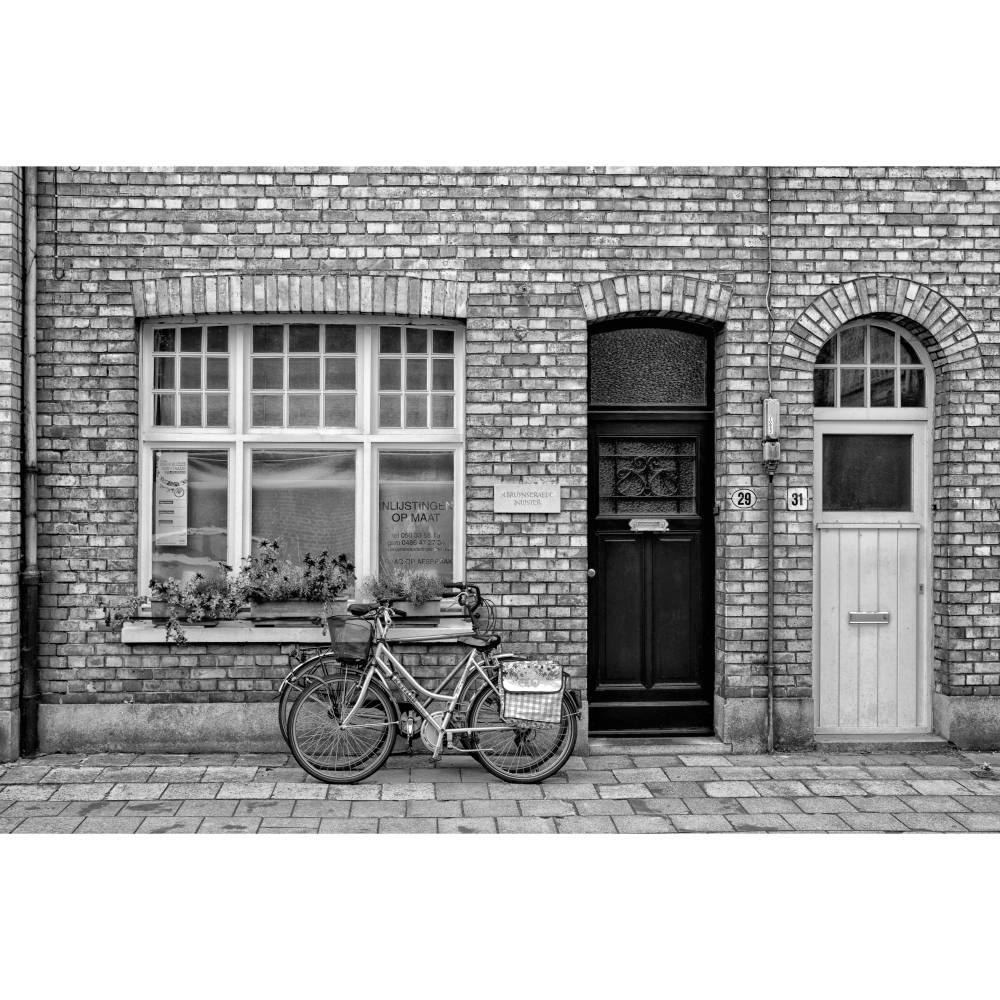 Gravura para Quadros Arquitetnico Bruges Preto e Branco Por Dorival Moreira - Afidm032