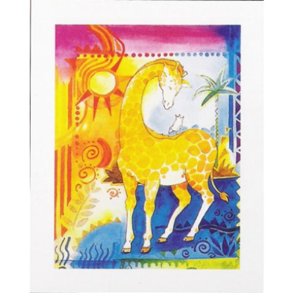 Gravura para Quadros Infantil Girafa Colorida - Ncn1008/2 -24x30 Cm