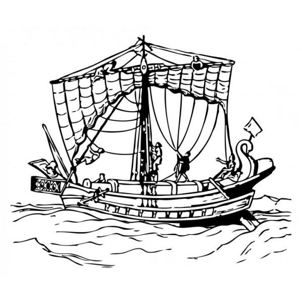 Gravura para Quadros Traos Barco Ao Mar - Afi1128 - 66x55 cm