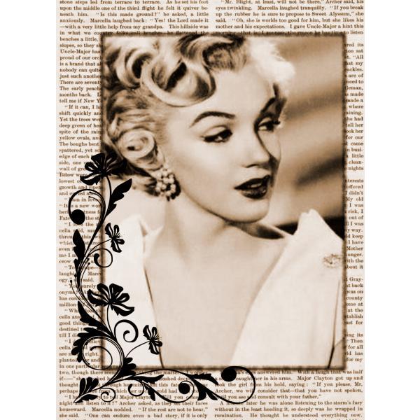 Impresso em Tela para Quadros dolo Marilyn Monroe Folha de Jornal - Afic6815 - 50x70 Cm