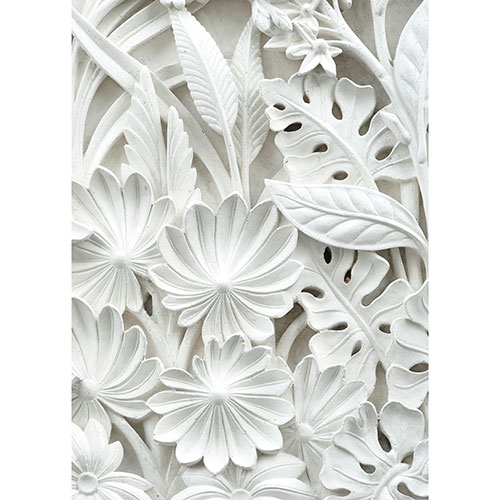 Tela para Quadros Decorativo Folhas Branca 3d I - Afic19990