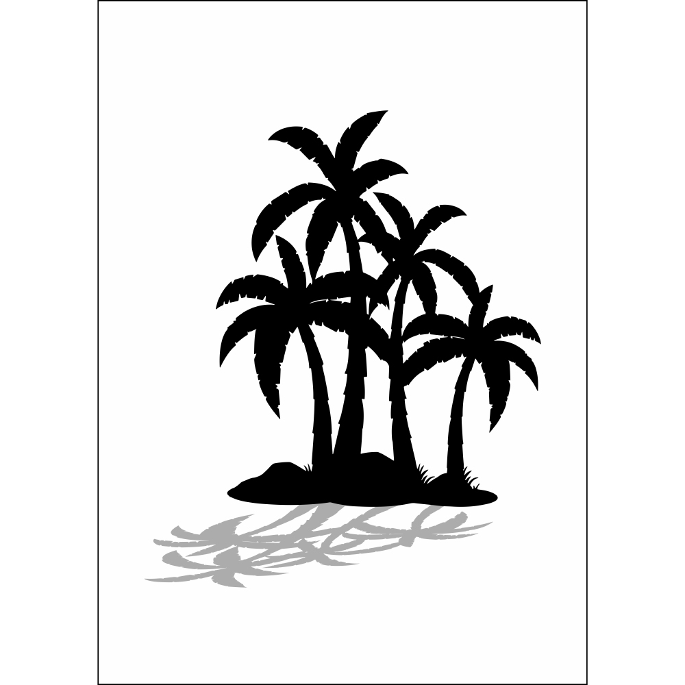 Gravura para Quadros Paisagem rvores de Coqueiro - Afi11175