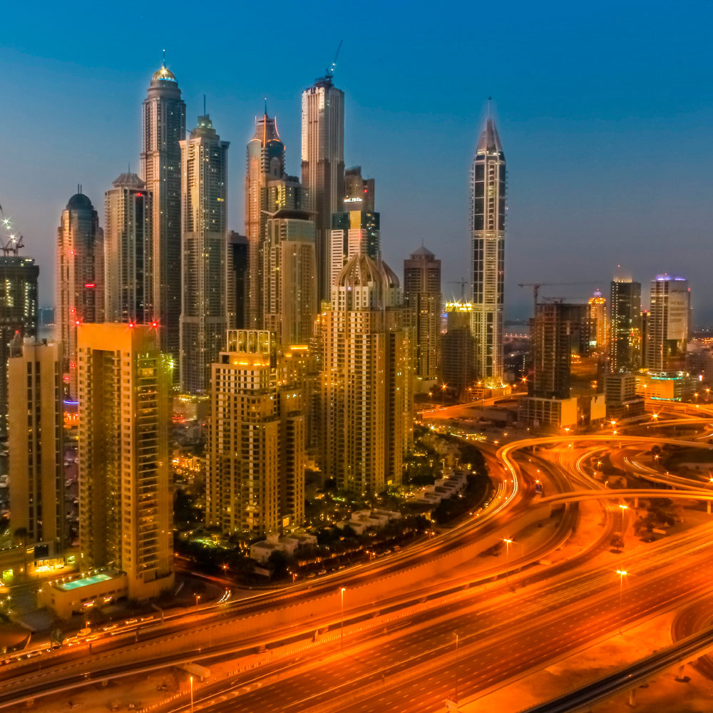Tela para Quadros Cidade Dubai a Noite - Afic12599