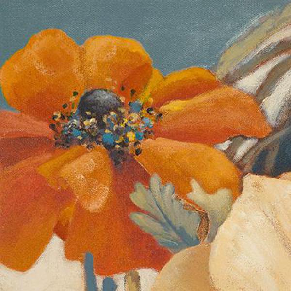 Gravura para Quadros Painel Floral Vintage - 7533b-12 - 30x30 Cm