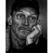 Impresso em Tela para Quadros Retrato de Homem Preto e Branco - Afic2074